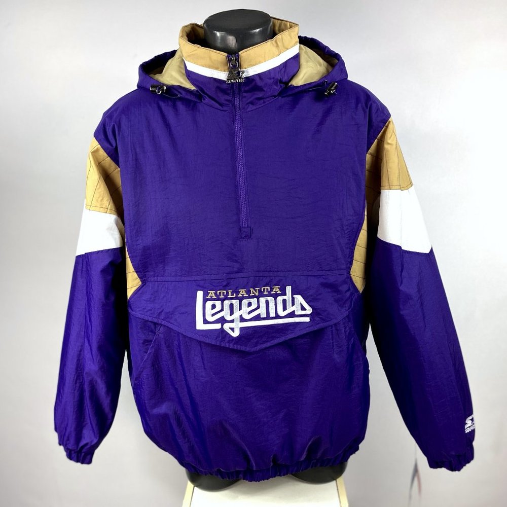 ATLANTA LEGENDS AAF Starter Pull Over Hooded Half Zip Jacket M L XL 2X